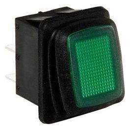 Interruttore impermeabile con spia a Led - 12/24V - Verde