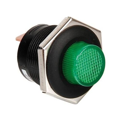 Lampa Interruttore a pulsante con spia a Led - 12/24V - Verde