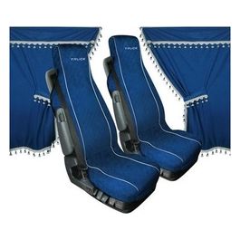Melissa, set tende e coprisedili in microfibra per camion - Blu
