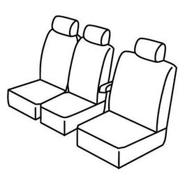 Set coprisedili auto - Nero/Blu - Citroen Berlingo (van) (04/08>05/18) - Peugeot Partner (van) (Urban) (04/08>08/18)