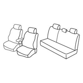 Set coprisedili auto - Nero/Rosso - Dacia Duster (06/12>01/18)