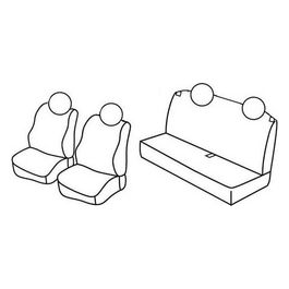 Set coprisedili auto - Nero/Blu - Fiat Panda (02/12>)