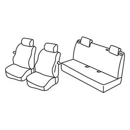 Set coprisedili auto - Nero/Rosso - Fiat Grande Punto 3p (09/05>04/12) - Fiat Punto Evo 3p (10/09>04/12)