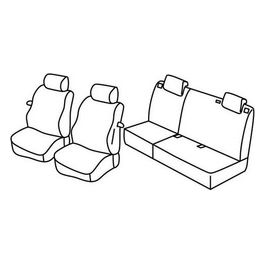 Set coprisedili auto - Nero/Rosso - Fiat Grande Punto 3p (09/05>04/12) - Fiat Punto Evo 3p (10/09>04/12)