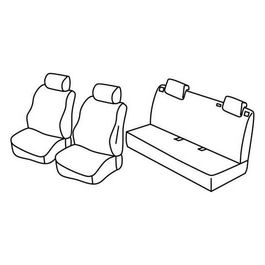 Set coprisedili auto - Nero/Rosso - Fiat Grande Punto 5p (09/05>04/12) - Fiat Punto Evo 5p (10/09>04/12)