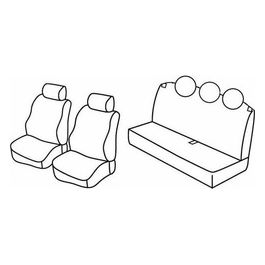 Set coprisedili auto - Nero/Blu - Fiat Panda (02/12>)