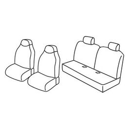 Set coprisedili auto - Grigio/Nero - Citroen C1 3p (05/05>02/12) - Citroen C1 5p (05/05>02/12) - Peugeot 107 3p (07/05>02/12) - Peugeot 107 5p (07/05>02/12) - Toyota Aygo 3p (09/05>02/12) - Toyota Aygo 5p (09/05>02/12)