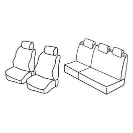 Set coprisedili auto - Nero/Blu - Peugeot 206 3p (dal 5/2003) (05/03>02/09) - Peugeot 206 5p (dal 5/2003) (05/03>02/09) - Peugeot 206 Plus 3p (03/09>01/13) - Peugeot 206 Plus 5p (03/09>01/13)