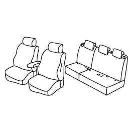 Set coprisedili auto - Nero/Grigio - Fiat Doblo'' 5p (01/10>) - Opel Combo Tour 5p (04/12>12/17)