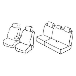 Set coprisedili auto - Nero/Grigio - Ford Focus 5p (03/11>05/18) - Ford Focus Wagon (06/11>05/18)