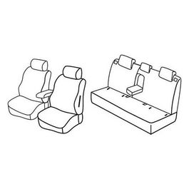 Set coprisedili auto - Nero/Blu - Nissan Qashqai (03/07>01/14)
