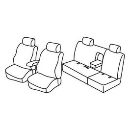 Set coprisedili auto - Nero/Rosso - Nissan Navara 4p (01/05>07/14)