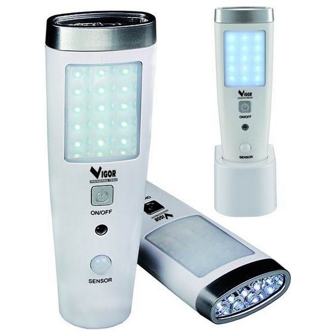 Lampade Emergenza Vigor Leon Li-Ion Torcia Led 5+15