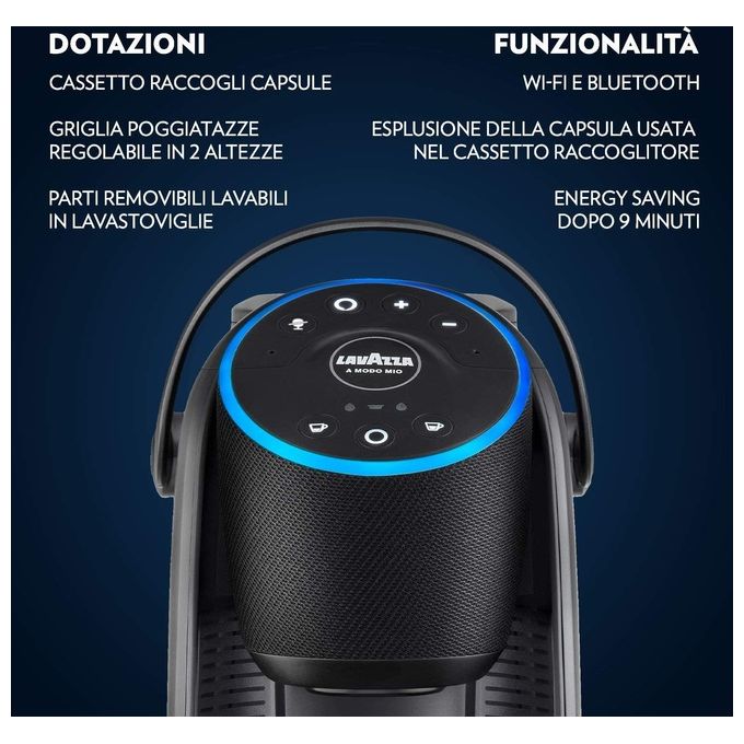 Lavazza, A Modo Mio Voicy, Macchina Caffè per Espresso, con Controllo  Vocale, Alexa Integrata e Controllo Smart Home, Compatibile con Capsule  Lavazza