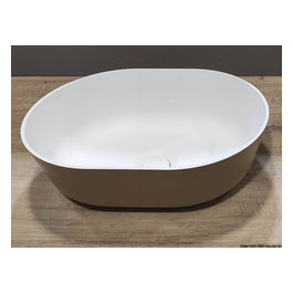 Lavello Semiovale In Ocritech Bianco/beige 350x260 Osculati