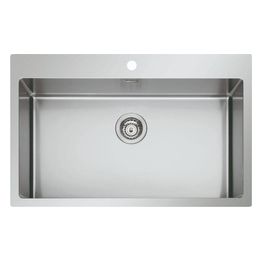 Yeppon 830.0750.10.2000.1170 Lavello 1 Vasca 75x51 cm Foro Miscelatore Acciaio Inox