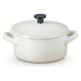 Mini Cocotte Rotonda in Gres Vetrificato 250ml 10cm Bianco