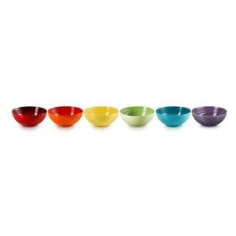 Set 6 Ciotole Cereali in Colori Assortiti in Gres Vetrificato 650ml 16cm Multicolore Arcobaleno