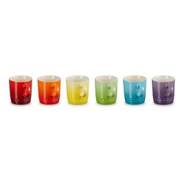 Set 6 Tazze Espresso in Gres Vetrificato 100ml Multicolore Arcobaleno