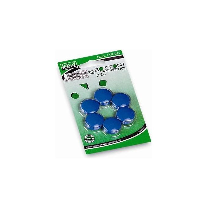 Lebez Cf6blister 12 Magneti Dia20 Mm Blu