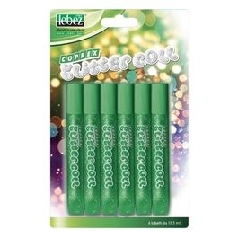 Lebez Confezione 6 Glitter Colla 10.5ml Blister Verde