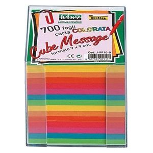 Lebez J9910/0 Blocco Carta Colorata Formato 9x9cm con Portanotes in Plastica