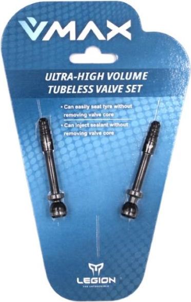 Legion Valvole Bicicletta Tubeless (Coppia) Hi-Volume Alluminio Per Cerchi 45Mm