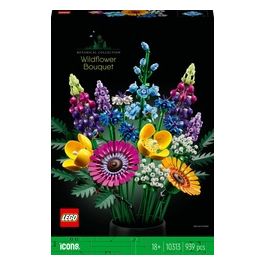 LEGO Icons 10313 Bouquet Fiori Selvatici Finti con Papaveri e Lavanda Artificiali, Idea Regalo Adulti, Botanical Collection