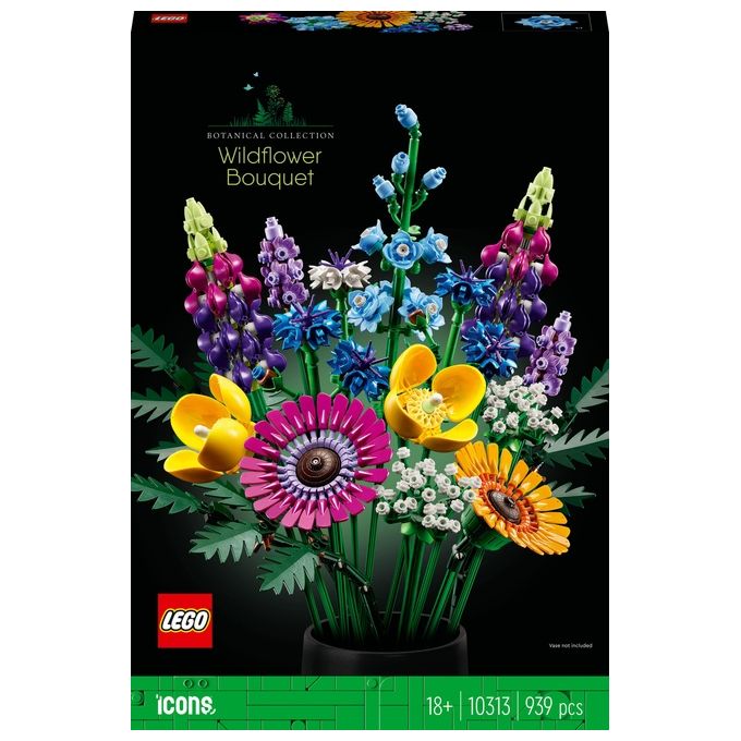 LEGO Icons 10313 Bouquet Fiori Selvatici Finti con Papaveri e Lavanda Artificiali, Idea Regalo Adulti, Botanical Collection