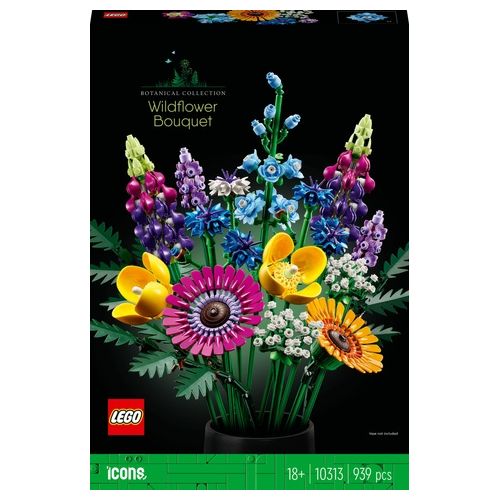 LEGO Icons 10313 Bouquet Fiori Selvatici Finti con Papaveri e Lavanda Artificiali, Idea Regalo Adulti, Botanical Collection