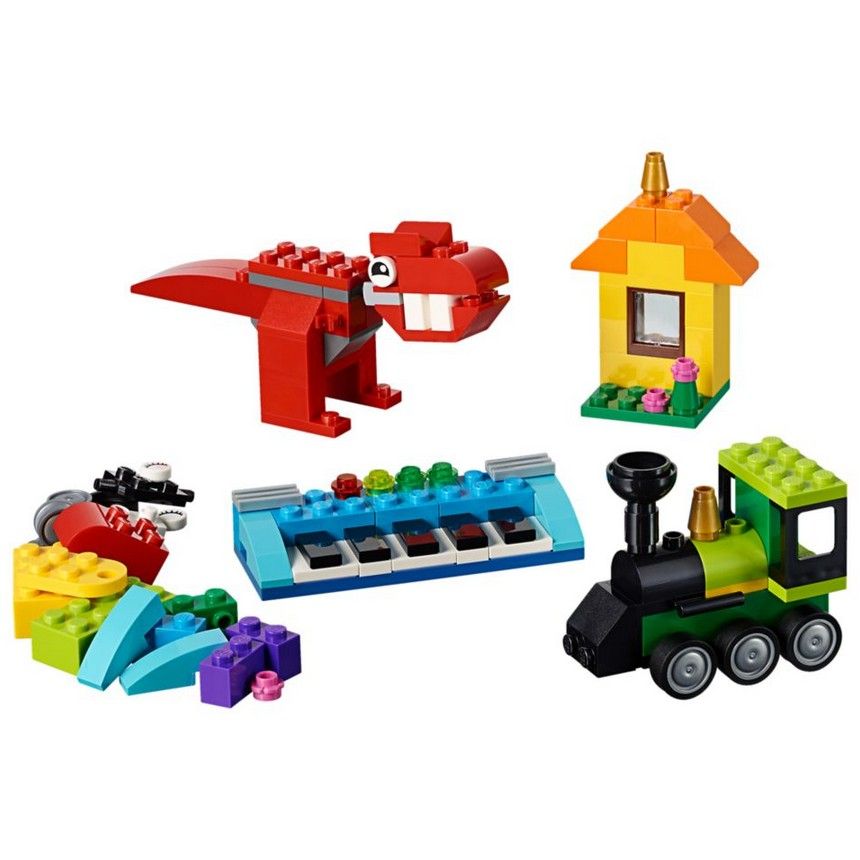 LEGO Classic Mattoncini e Ruote, Set di Costruzioni per Bambini 4 Anni con  Macchinine Giocattolo, Trenino