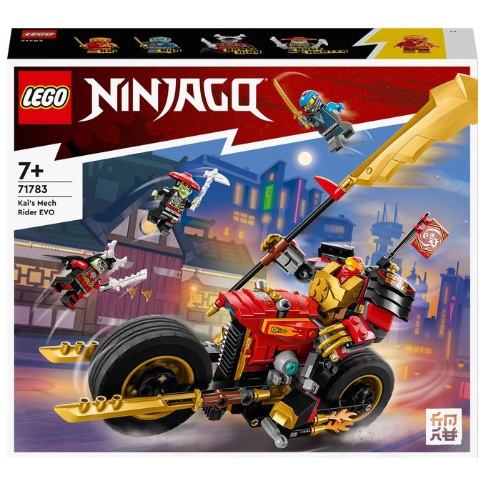 LEGO NINJAGO 71783 Mech Rider di Kai - EVOLUTION, Moto Giocattolo con Action Figure e 2 Minifigure, Giochi per Bambini 7+