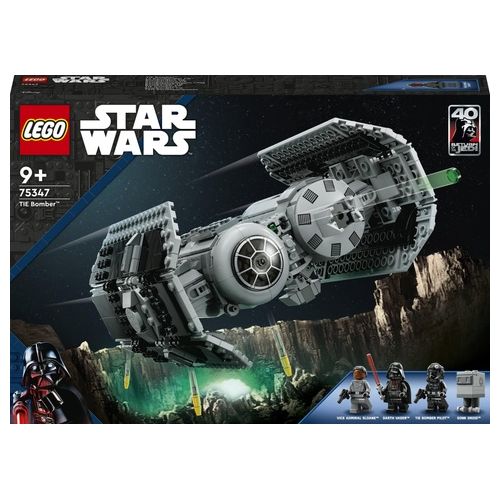 LEGO Star Wars 75347 TIE Bomber Model Building Kit, Modellino da Costruire di Starfighter con Darth Vader e Spada Laser