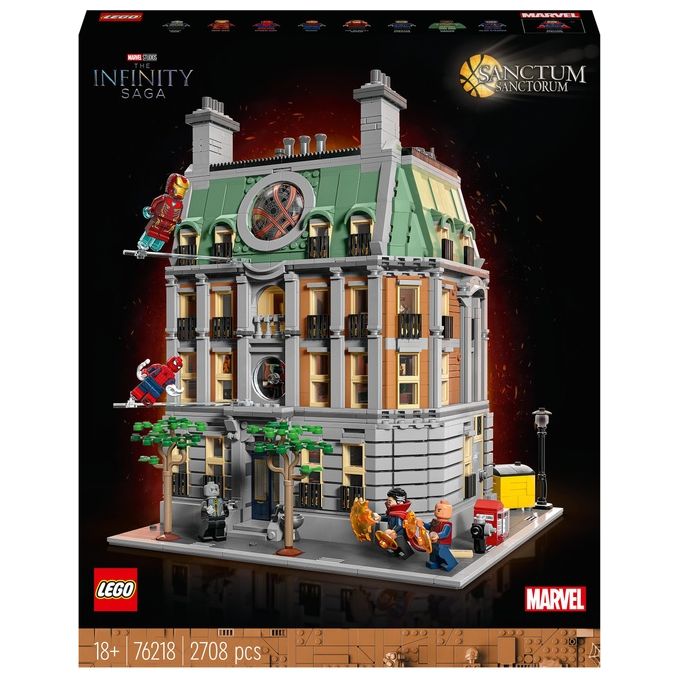 LEGO Marvel Sanctum Sanctorum Modellino da Costruire Modulare a 3 piani Minifigure di Doctor Strange e Iron Man Infinity Saga da Collezione