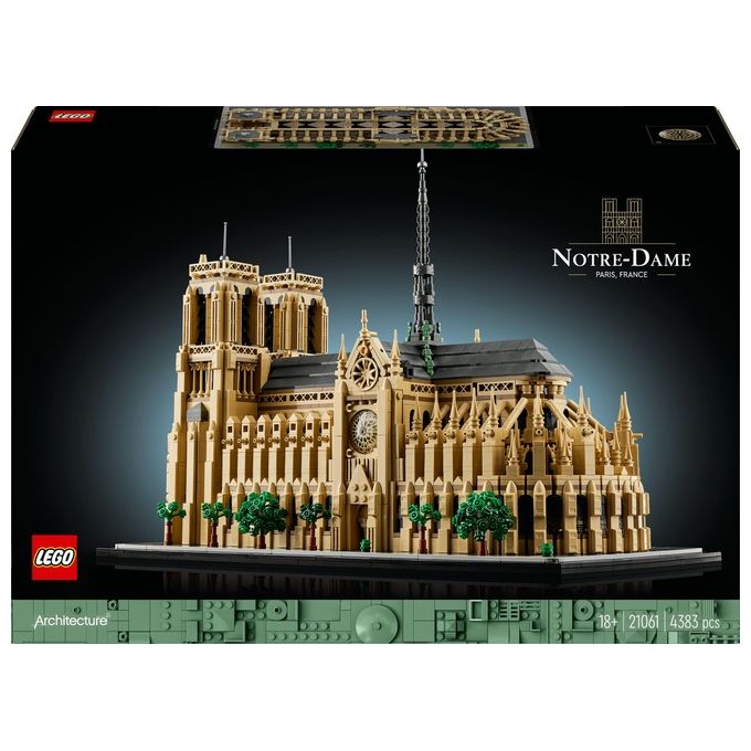 Image of LEGO Architecture Notre-Dame de Paris Kit Modellismo per Adulti da Costruire Modellino di Monumento da Collezione Gadget Regalo di Compleanno per Mamma Papa' Amanti della Storia 21061