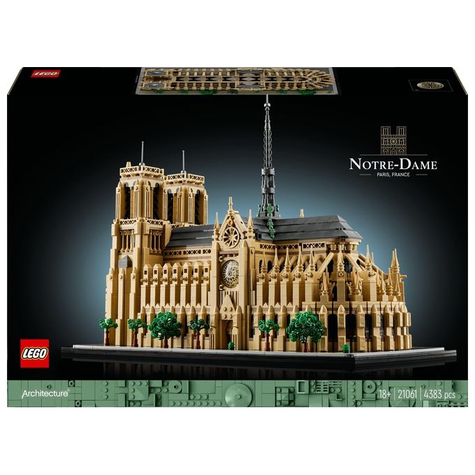 LEGO Architecture Notre-Dame de Paris Kit Modellismo per Adulti da Costruire Modellino di Monumento da Collezione Gadget Regalo di Compleanno per Mamma Papà Amanti della Storia 21061