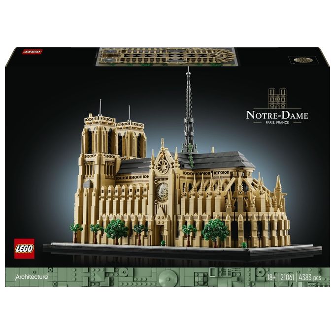 LEGO Architecture Notre-Dame de Paris Kit Modellismo per Adulti da Costruire Modellino di Monumento da Collezione Gadget Regalo di Compleanno per Mamma Papa' Amanti della Storia 21061