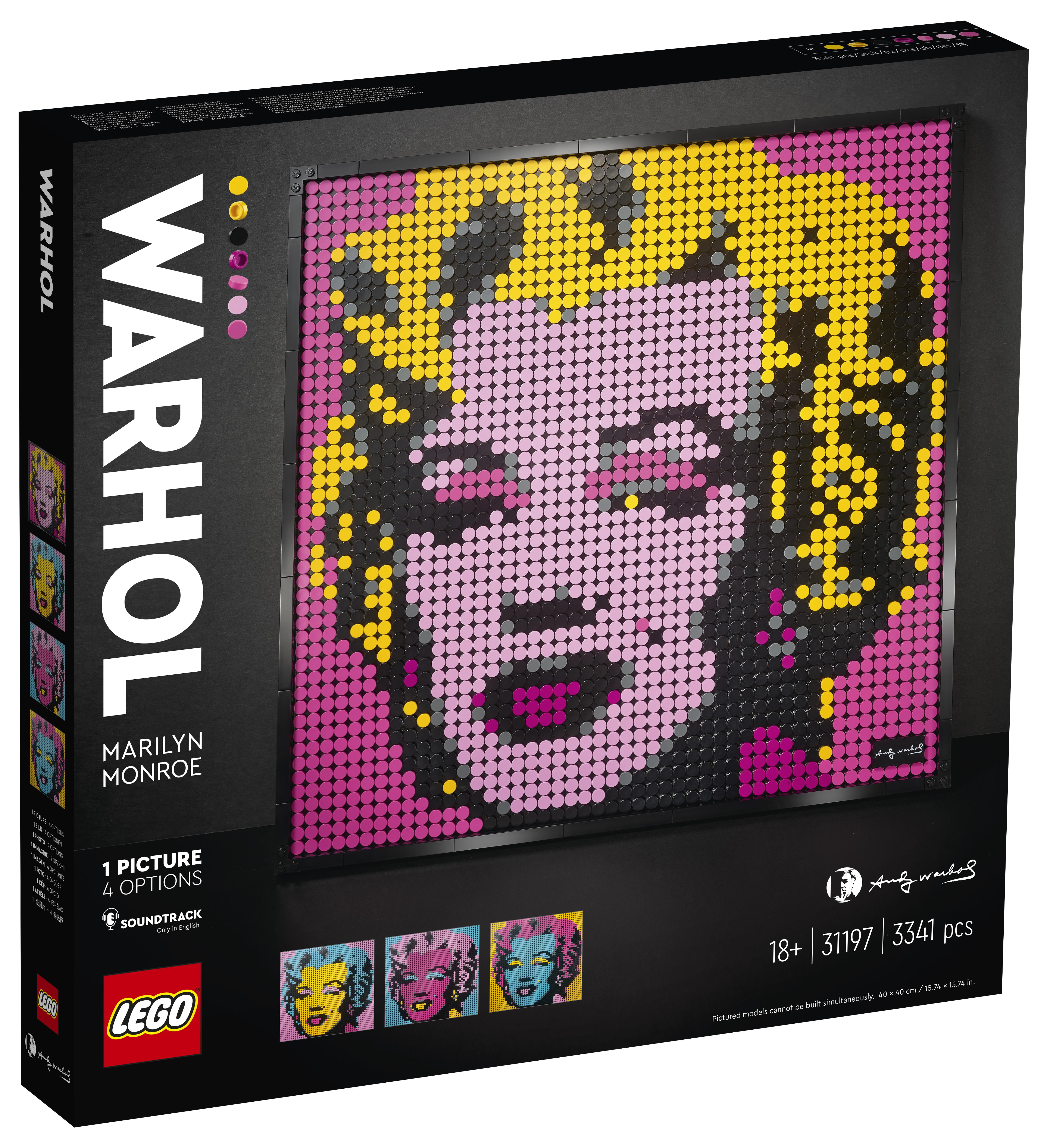 Le nuove tessere LEGO per realizzare la Marilyn di Warhol da