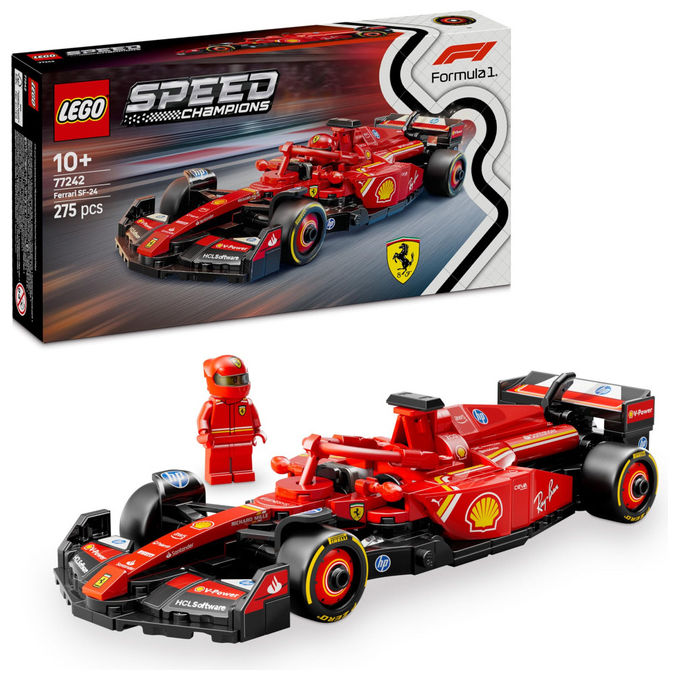 LEGO Auto da Corsa Ferrari F1 SF-24 77242 con Pilota - Modellino per 10+ Anni