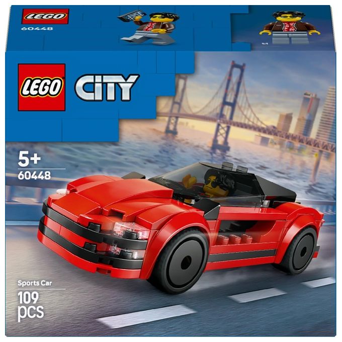 LEGO Auto Sportiva Rossa Modello 60448 City Great Vehicles per Costruzioni Creative