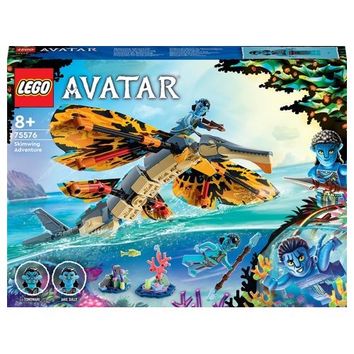 LEGO Avatar 75576 L'Avventura di Skimwing con Jake Sully e Tonowari, Animale Giocattolo, Scenario di Pandora La Via dell'Acqua