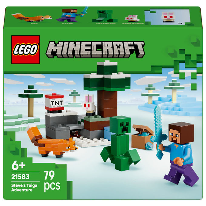 LEGO Avventura di Steve nella Taiga Minecraft Include Personaggi e Accessori Set Costruibile 21583