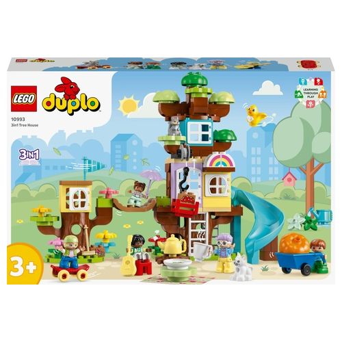 LEGO DUPLO 10993 Casa sull'Albero 3 in 1, Giochi per Bambini 3+ Anni, Attività Didattiche con 4 Personaggi e Animali Giocattolo