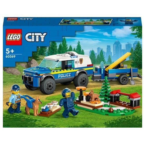 LEGO City 60369 Addestramento Cinofilo Mobile con SUV Macchina Polizia Giocattolo e Rimorchio, 2 Animali, Giochi per Bambini