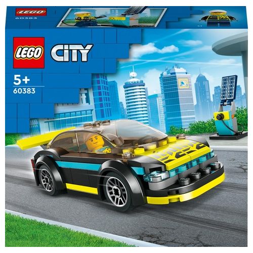 LEGO City 60383 Auto Sportiva Elettrica, Macchina Giocattolo per Bambini dai 5 Anni, Set Supercar con Pilota da Corsa