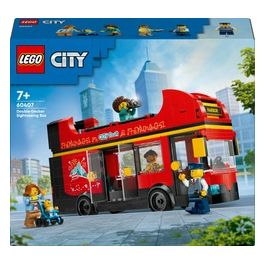 LEGO City Autobus Turistico Rosso a Due Piani Giochi per Bambini e Bambine da 7 Anni in su con Veicolo Giocattolo in Stile Londinese da Costruire e 5 Minifigure Idea Regalo di Compleanno 60407