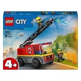City Autopompa con Scala - Camion Giocattolo dei Pompieri con 2 Minifigure e Starter Brick Giochi Educativi per Bambini e Bambine da 4 Anni in su Idea Regalo di Compleanno Prescolare - 60463