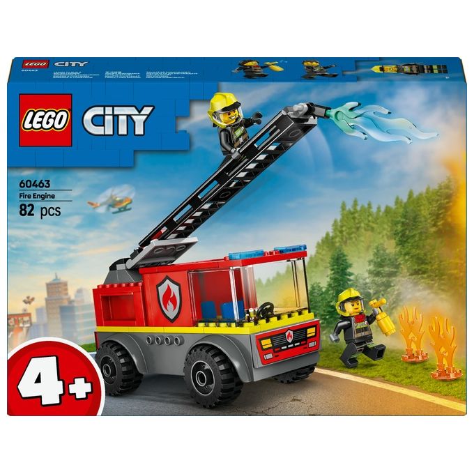 Image of LEGO City Autopompa con Scala - Camion Giocattolo dei Pompieri con 2 Minifigure e Starter Brick Giochi Educativi per Bambini e Bambine da 4 Anni in su Idea Regalo di Compleanno Prescolare - 60463