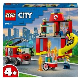 LEGO City Fire 60375 Caserma dei Pompieri e Autopompa, Camion Giocattolo dei Vigili del Fuoco, Giochi per Bambini, Idee Regalo