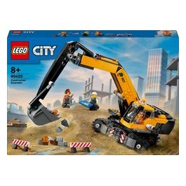 City Escavatore da Cantiere Giallo Giochi Creativi per Bambini e Bambine da 8 Anni Veicolo Giocattolo da Cantiere con Funzioni Reali e 3 Minifigure (Operaio Operatore e Architetto) 60420
